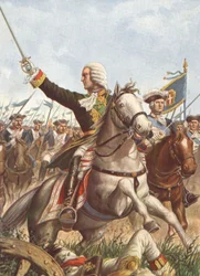 Charles Emmanuel III in der Schlacht von Guastalla 1734