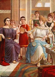 Cornelia, Mutter der Gracchi, zeigt ihre Söhne