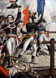 Erster Italienfeldzug: Napoleon Bonaparte in der Schlacht an der Brücke von Arcole, November 1796