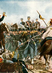 Prinz Umberto in der Schlacht von Villafranca, 1866