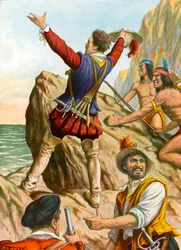 Vasco Núñez de Balboa sieht den Pazifischen Ozean