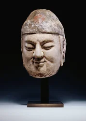 Ein Marmorkopf eines Beamten, Tang-Dynastie oder etwas früher, ca. 618-907
