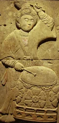 Stele, die einen Musiker darstellt (Terrakotta)