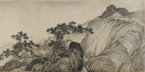 Die strohgedeckte Hütte des Träumens von einem Unsterblichen, Ming-Dynastie (Tinte und Farbe auf Papier)