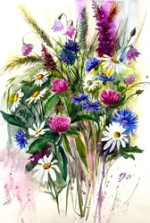 Lebendiger Wildblumenstrauß