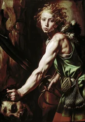 David mit dem Kopf von Goliath