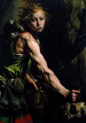 David mit dem Kopf von Goliath