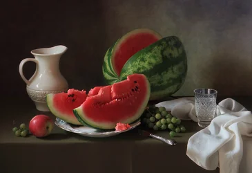 Frische Wassermelone und Trauben