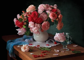 Romantisches Rosen Stillleben