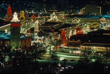 Weihnachtslichter bei Nacht, Kansas City