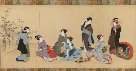 Weibliche Parodie der Sieben Philosophen des Bambuswaldes (Detail)