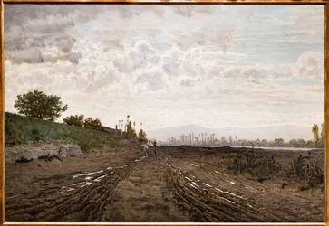 Ein Morgen am Fluss Arno. Sandgräber am Arno (um 1868)