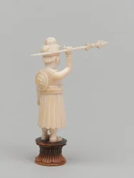 Schwarzer Bauer, Schachfigur, Indien, ca. 1820