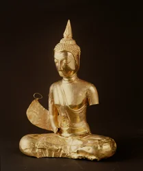 Sitzender Buddha in Meditation (Arme fehlen) (Gold)