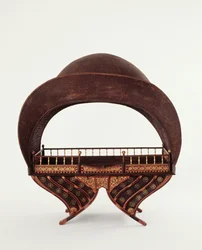 Königlicher Howdah mit einem Schutz aus lackiertem geflochtenem Bambus aus Nordthailand