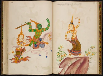 Szene aus der thailändischen Version des Vidhura-pandita Jataka