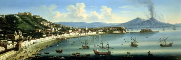 Neapel, von den Höhen von Posillipo mit Vesuv im Hintergrund, 1740