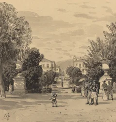 Blick vom Alten Königspalast auf die Hermesstraße