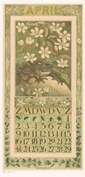 Kalenderblatt April mit Frosch