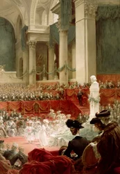 Feier des 100. Geburtstags von Victor Hugo im Panthéon in Anwesenheit des Präsidenten Félix