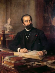 Porträt von Sadi Carnot (1837-1894) in seinem Büro, Präsident von 1887 bis 1894 Gemälde von Theobald Chartran (1849-1907) Sammlung Carnot