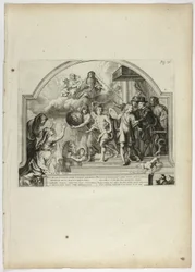 Philip IV. ernennt Prinz Ferdinand zum Gouverneur der Niederlande, Platte 25 aus Casperius Gevartius, Pompa Introitus Honori Serenissimi Principis Ferdinandi (Triumphaler Einzug des höchst ehrwürdigen Kardinal-Infanten Ferdinand)