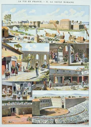 Szenen aus dem täglichen Leben in Paris während der Römerzeit, ca. 1900
