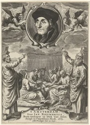 Porträt des Erasmus über vier Evangelisten