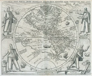 Eine Karte der Amerikas, 1590-1601