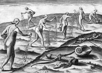 Zeremonie der Frauen des Potano-Stammes
