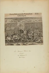 Outina besiegt seinen Feind mit Hilfe der Gallier. XIII. (aus dem Buch, Americae, Teil zwei)