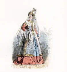 Roxelane oder Russelazie, oder Hurrem (geb. Anastasia Lisovska, ca. 1500-1558), Sklavin und Frau von Suleiman I. dem Prächtigen (1494-1566) - Roxelana, Frau von Sultan Suleiman dem Prächtigen, nach Theodore de Bry