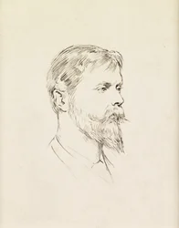 Porträt von Sir Ernest Waterlow, ein Profil (Feder und Tinte auf Papier)