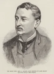 Der ehrenwerte Cecil J. Rhodes, ehemaliger Premierminister der Kapkolonie