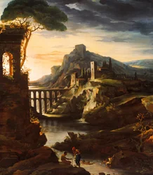 Abend: Landschaft mit einem Aquädukt, 1818