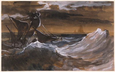 Segelboot auf stürmischer See