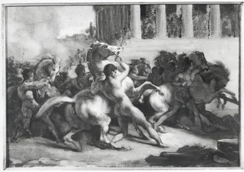 Studie für das Rennen der Barbarischen Pferde