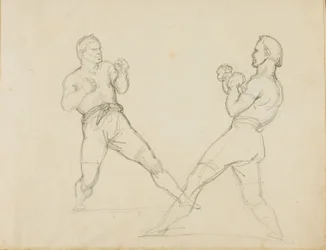 Zwei Boxer beim Sparring