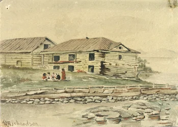Verfallende Gebäude, Alaska, 1884