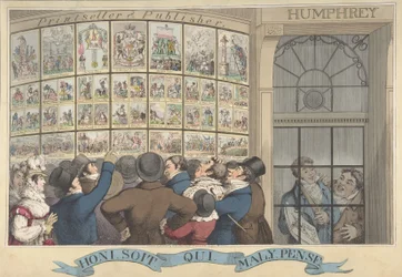 Honi. Soi. Qui. Mal. Y. Pense: Der Karikaturenladen von G. Humphrey, 27 St. James..., 12. August 1821