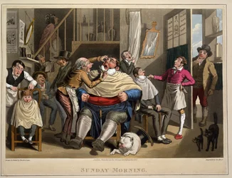 Sonntagmorgen, graviert von George Hunt, veröffentlicht von Thos. McLean, London, 1827