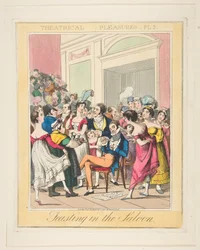 Theatervergnügen, Platte 5: Festmahl im Salon, ca. 1835