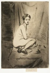 Figur einer kauernden Frau