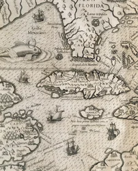 Insel Kuba, Florida und Golf von Mexiko, Gravur aus Geschichte der amerikanischen großen Reisen