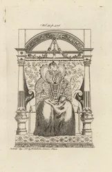 Königin Elisabeth I. von England aus einem Buntglasfenster