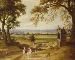 Landschaft mit Brüssel in der Ferne