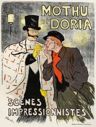 Kunst. Unterhaltung. Die Sänger Mothu und Doria. Plakat von Steinlen, Frankreich