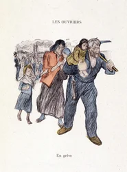 Arbeiter: im Streik in „In Life“, von Steinlen 1901