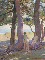 Zwei Nackte unter Kiefern, 1925