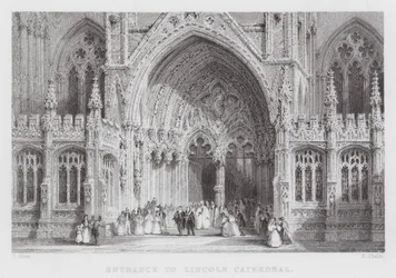 Eingang zur Kathedrale von Lincoln (Stich)